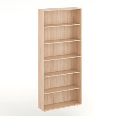 Produktbild von KOMTO Bücherregal 80 cm breit, Sonoma, Bücherregal mit 6 Ebenen und höhenverstellbaren Böden, Standregal, Lagerregal, Bücherregal Lumo 80x180x24 cm