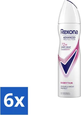 Image de Déodorant spray Rexona Advanced Protection Ultra Dry Biorhythm 150 ml - Pack économique - 6 pièces
