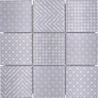 Produktbild von Keramikmosaik Geo grey 30x30 cm