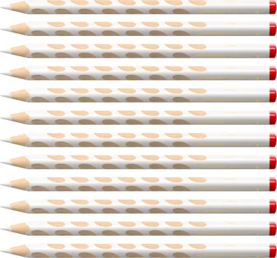 Produktbild von STABILO Ergonomischer Buntstift für Rechtshänder - EASYcolors - 12er Pack - weiß