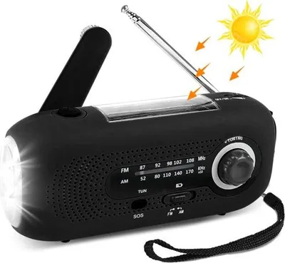 Obrázok produktu pre Núdzové rádio, solárna powerbanka, lampa, outdoor, prežitie