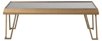 Productafbeelding van Gouden salontafel met houten frame, modern design, minimalistische stijl