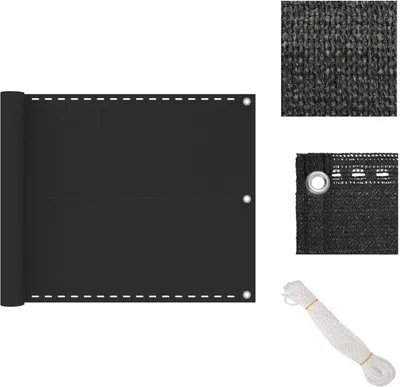 Obrázok produktu pre vidaXL Balkónová zástena HDPE 75x600 cm antracitová - Slnečníky a tienidlá