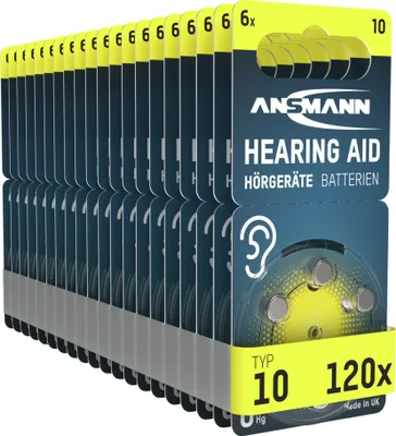 Produktbild von ANSMANN Hörgerätebatterien 10 gelb PR70,120 Stück