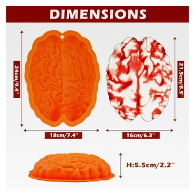 Produktbild von Silikonform Gehirn 9'' für Pudding, Kuchen und Schokolade
