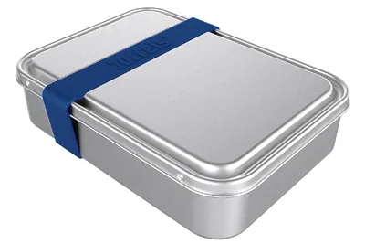 Produktbild von Lunchbox mit Trennwand, groß, 3 Fächer, 21 x 15 x 5 cm, Edelstahl, Nachtblau - Boddels | Smacht