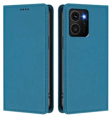 Produktbild von Handyhülle für HMD Skyline, Kunstleder Klapphülle Stoßfeste Magnetische Hülle mit Ständer Blau