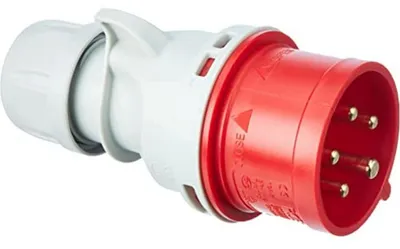 Produktbild von CEE Stecker 5-polig 16A 400V rot IP44 Kopp Industriequalität Steckdose