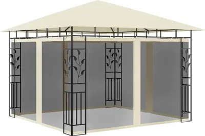 Produktbild von Pavillon mit Moskitonetz 3x3x2,73 m Creme 180 g/m²