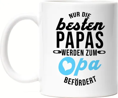 Produktbild von Nur Die Besten Papas Werden Zum Opa Befördert Tasse Geschenk Ankündigung Schwangerschaft Enkelkinder