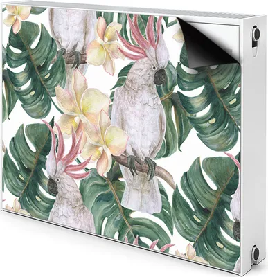 Produktbild von Magnet Heizkörperabdeckung Heizkörperverkleidung Verkleidung Abdeckung 80x60 cm  - Tropisch, Papageien