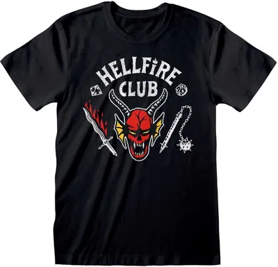 Produktbild von Stranger Things T-Shirt M Schwarz Uni Hellfire Club Logo Black