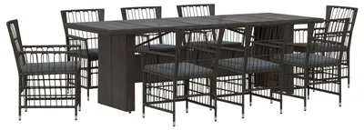 Immagine prodotto di Set da esterno per 9 persone, in rattan sintetico nero