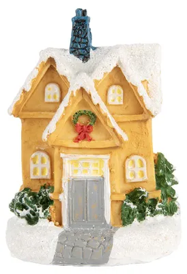 Immagine prodotto di Clayre & Eef Casetta decorativa con LED 6x5x9 cm Plastica gialla