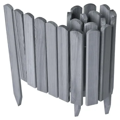 Produktbild von Garronda Beeteinfassung Holz Rollzaun Gartenzaun imprägniert Flexibler Rollborder Rasenkante Länge: 100 cm (Grau, Höhe: 30 cm)