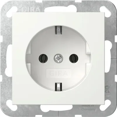 Produktbild von Gira SCHUKO-Steckdose, System 55, reinweiß, glänzend, 1 Stk.