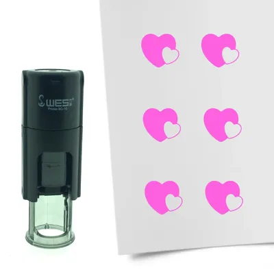 Produktbild von CombiCraft Selbstfärbender Stempel 'Verschlugende Herzen' in der Farbe Pink, Ø10mm