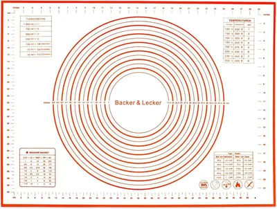 Produktbild von Bakmat aus Silikon, große Backunterlage, Teigunterlage XXL, 60x80 cm