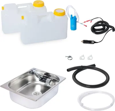 Image de 12V Camping Kit technique évier lavabo kit évier 325x265x100mm intégré Bulli