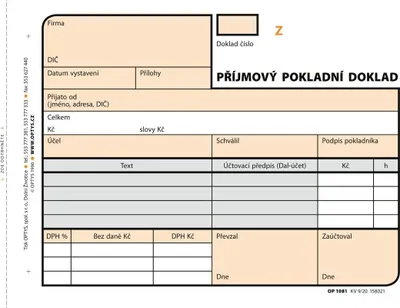 Obrázok produktu pre Príjmový pokladničný doklad, číslovaný