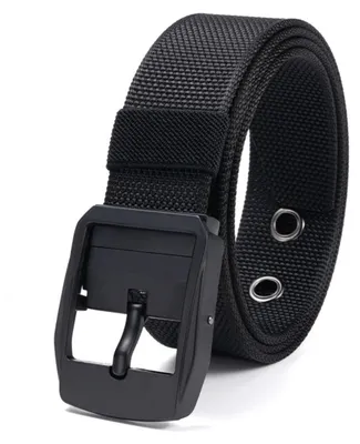 Image de INF Ceinture extérieure en nylon à boucle automatique rotative en aluminium, ajustable et réversible 125cm Le noir