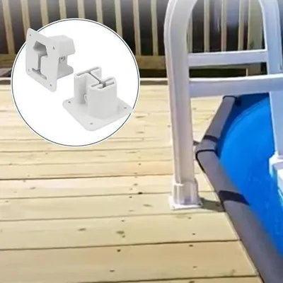 Image de Fixation en résine pour échelles de piscine, brides de fixation robustes pour une stabilité optimale sur le sol, dans le jardin, sur la pelouse, sur la terrasse et sur le sol en pierre