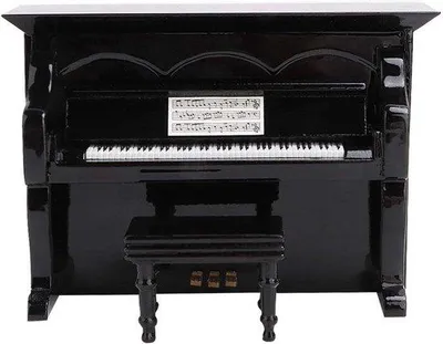 Immagine prodotto di Pianoforte in miniatura in legno - Strumento musicale da tavolo - Regali decorativi per la casa.