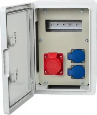 Imagen del producto de Caja de distribución Bauverteiler RB-250 8M 16A/5P, 2x230V, IP65