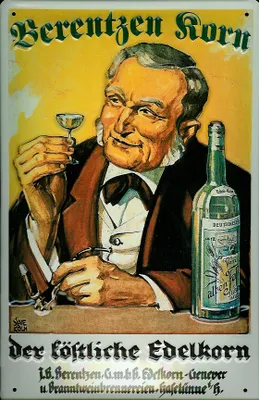 Produktbild von Blechschild Berentzen Korn Edelkorn Schild retro Werbeschild Nostalgieschild