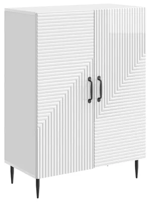 Image de Buffet vidaXL blanc brillant 66 x 34,5 x 89,5 cm en aggloméré
