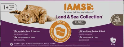 Image de Capsules IAMS Delights viande de mer et de terre en gelée multipack (72x85g) 6120 g