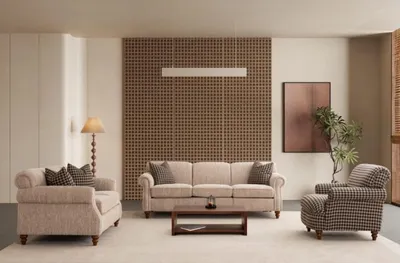 Produktbild von Wohnzimmer-Set: 3-Sitzer, 2-Sitzer und Sessel – Modern und Bequem