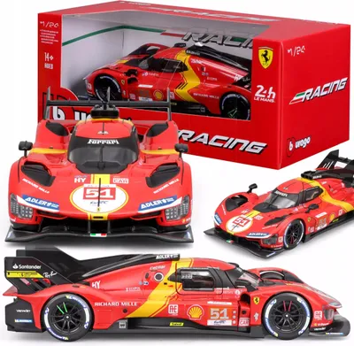 Zdjęcie produktu dla BBURAGO 1826309-R, Model samochodu sportowego, Wstępnie zmontowany, 1:24, Ferrari 499P LMH #51, Każda płeć, Metal, Plastik