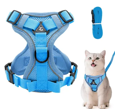 Immagine prodotto di Imbracatura per gatti, regolabile, antiscappamento, con guinzaglio, taglia L, per gatti