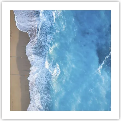 Produktbild von Poster - Poster ohne Rahmen - Strand Rand Meer - 50x50 cm - Wand Bild - Wanddeko - Wandbilder - Kunstposter - Wandposter - Bilder - Kunstdruck - Wanddekoration - Wandbild - P2XAC50x50-5118