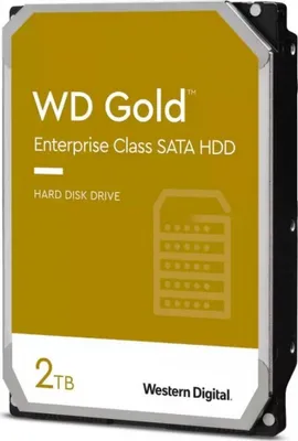 Zdjęcie produktu dla Western Digital Gold, 2 TB, 7200 RPM, 128 MB, 3.5", Serial ATA III