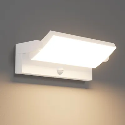 Image de Applique extérieure avec détecteur de mouvement et panneau LED rotatif