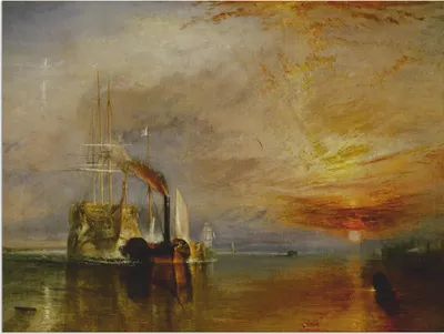 Produktbild von ARTland Wandbild Alu für Innen & Outdoor Die Temeraire an ihrem Ankerplatz Größe: 60x45 cm