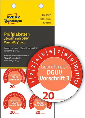 Immagine prodotto di AVERY Zweckform 7907 80 AVERY Zweckform Prüfplaketten 7907 rot