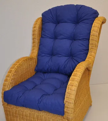 Produktbild von - Polster / Kissen / Ersatzpolster für Rattan Ohrensessel / Rattansessel , Color Blue Marino (dunkelblau)
