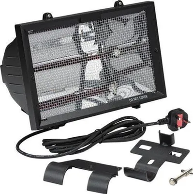 Productafbeelding van Infrarood Terrasverwarmer - 1300 W Warmtestraler - Zwart Aluminium - Voor Buiten - Patio Verwarmer