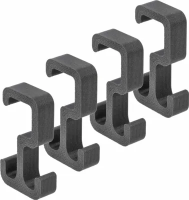 Produktbild von Design Garderobenhaken / Kleiderhaken / Doppelhaken für eckige Stangen 15x15mm - 4er Set