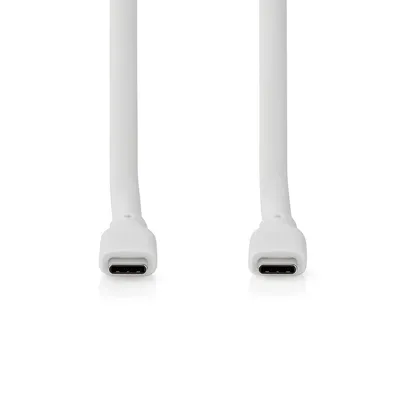 Obrázek produktu pro Nedis USB kabel - USB 3.2 Gen 1 - USB-C samec - USB-C samec - 60 W - 4K@60Hz - 5 Gb/s - poniklovaný - 1,50 m - kulatý - silikonový - bílý - krabice