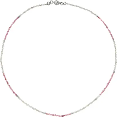 Produktbild von Halskette Collier aus Labradorit & Turmalin & Hämatin 45cm Edelsteinkette
