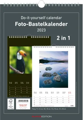 Produktbild von Foto-Bastelkalender 2024 - 2 in 1: schwarz und weiss - 21 x