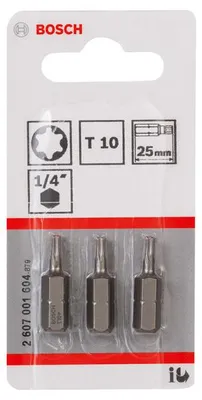 Produktbild von Schrauberbit Extra-Hart T10, 25 mm, 3er-Pack