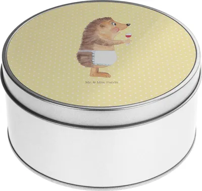 Produktbild von Mr. & Mrs. Panda Kaffeedose Igel Wein - Gelb Pastell - Geschenk, Weintrinker, Teedose, Rotwein, Vorratsdosen, Weißwein, Dose, Gute Laune, Weinliebhaber, keksdosen