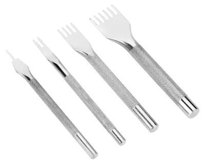 Produktbild von Edelstahl Zinkenstanzer, 4 Stück 1/2/4/6 Zinken für Lederhandwerk
