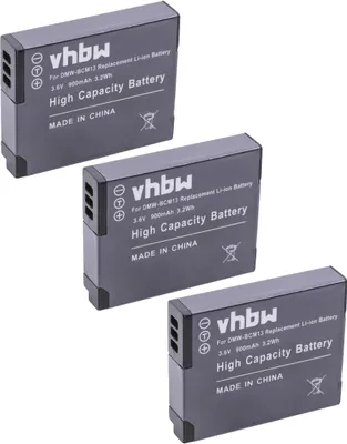 Produktbild von vhbw 3x Akku Ersatz für Panasonic DMW-BCM13E, DMW-BCM13PP, DMW-BCM13 für Kamera (900 mAh, 3,6 V, Li-Ion)