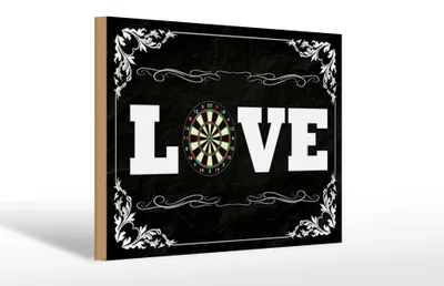 Produktbild von Holzschild  Love Darts, 30x20 cm, Holzschilder Spruch Sport Hobby